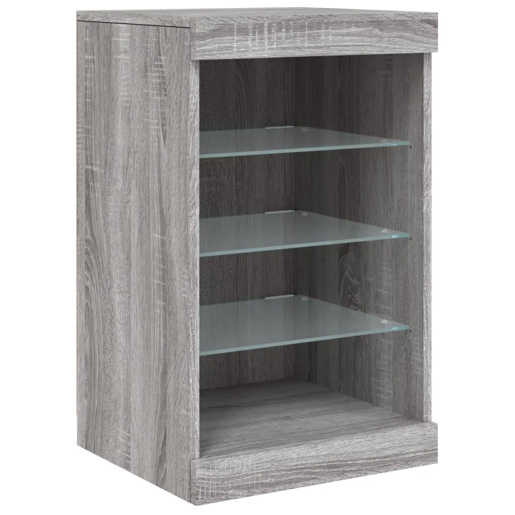 vidaXL Credenza con Luci LED Grigio Sonoma 123x37x67 cm