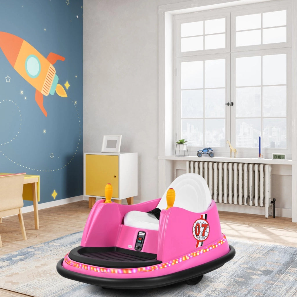 Macchina per autoscontri per bambini con luci colorate, Macchina elettrica autoscontri 6 V con musica Rosa-Macchinine giocattoli