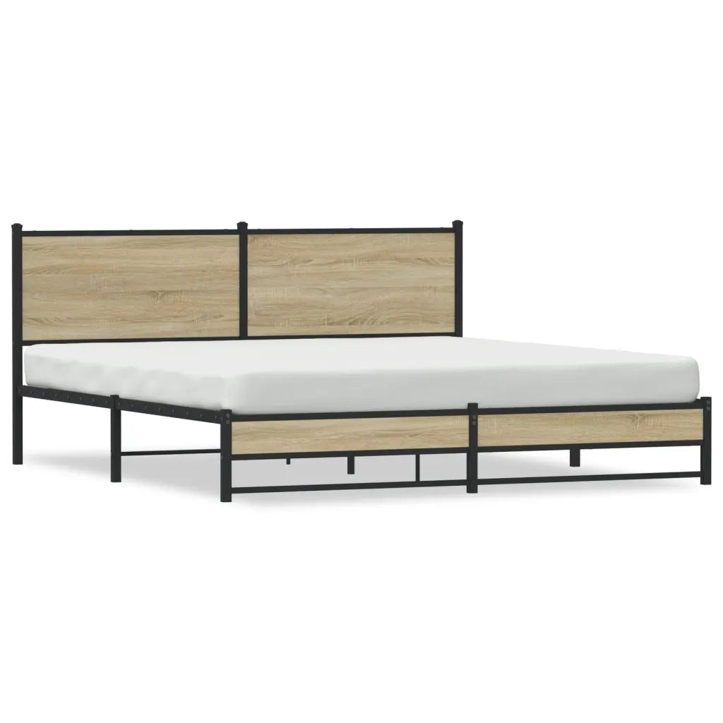 Giroletto senza Materasso in Metallo-Struttura Letto Rovere Sonoma 160x200 cm 724228