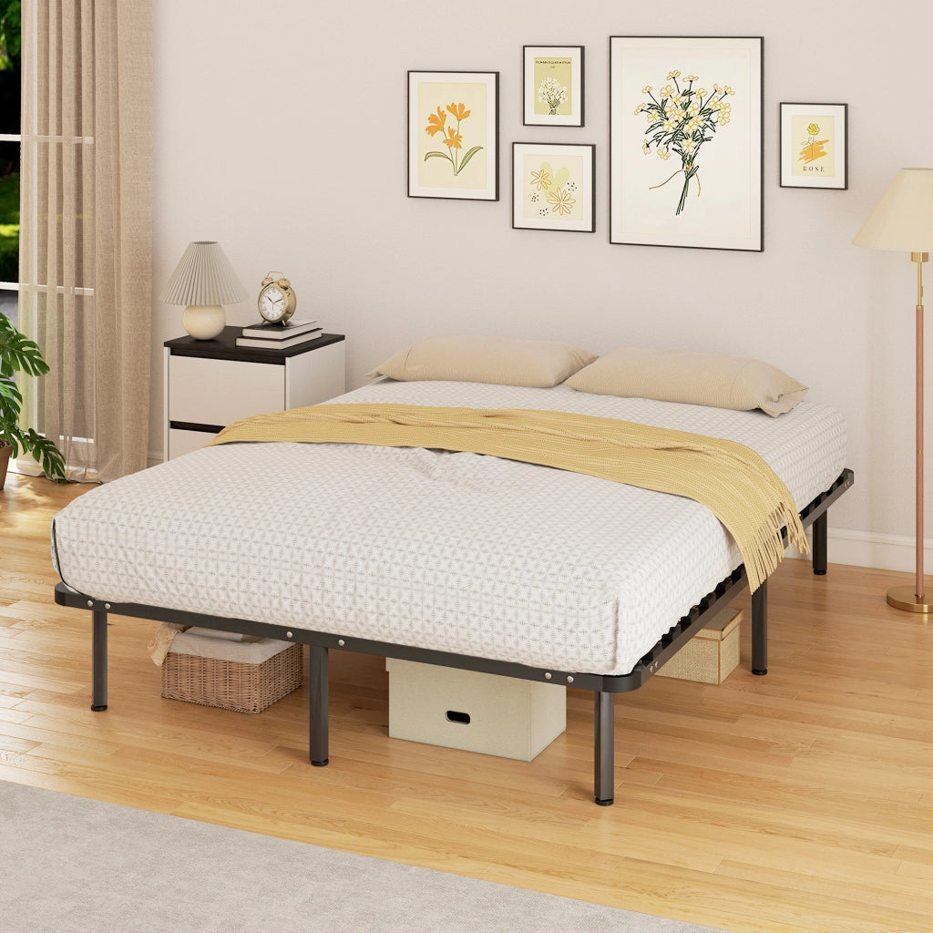 Letto matrimoniale contenitore con rete a doghe ¨C Xylo ¨C legno massello nero 140x190 cm