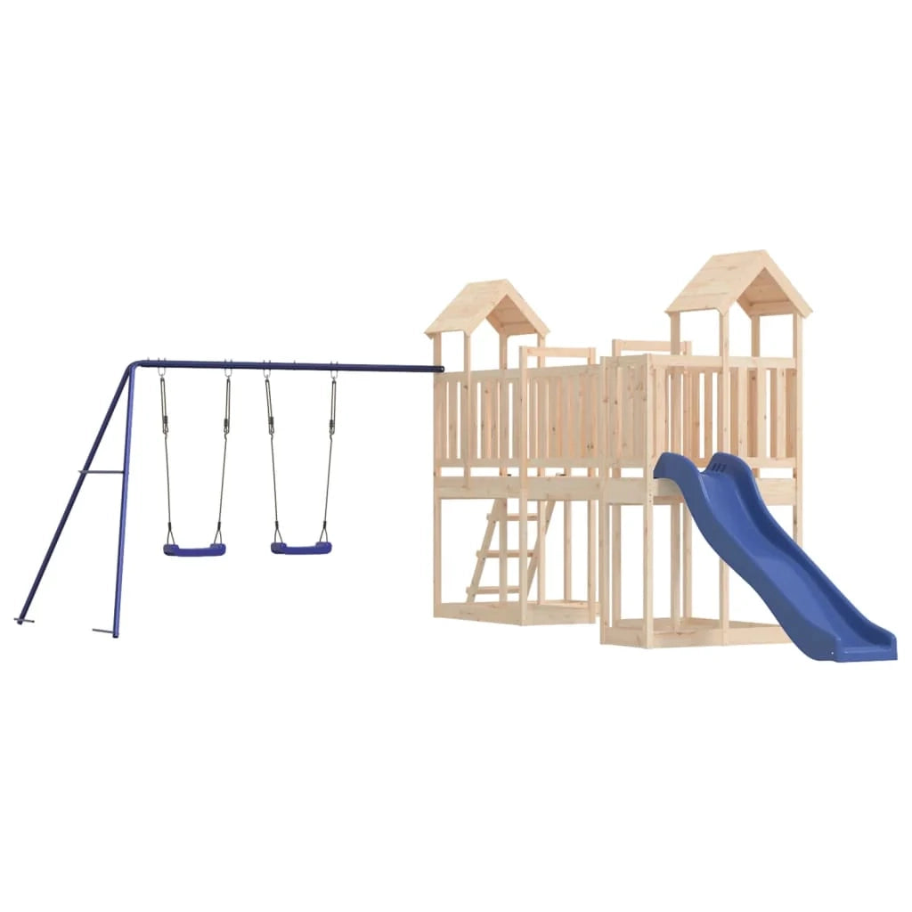 Altalene per parco giochi all'aperto scivolo altalene robuste giochi da giardino 356 x 589 x 214 cm legno di pino massiccio 02_0004808
