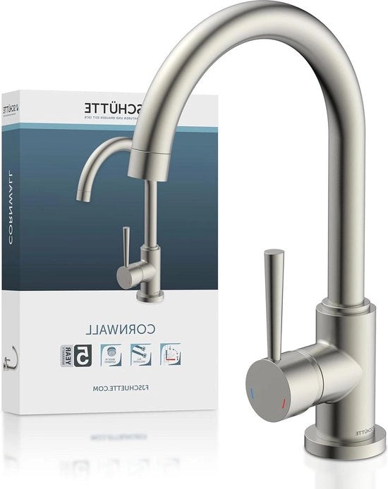 Drenaggio 360-graduali girevole da cucina - look in acciaio inossidabile - rubinetto a comando unico - acciaio inossidabile - vasca da bagno