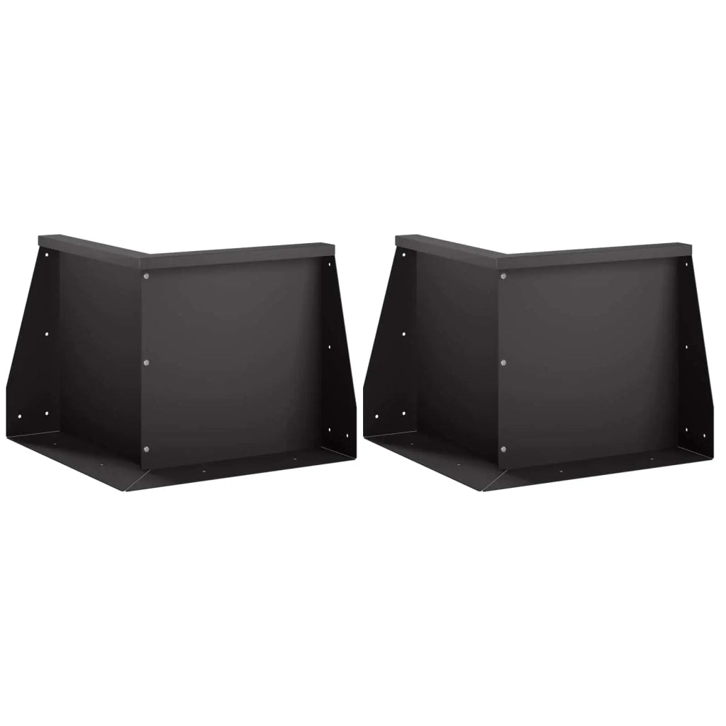 Muro di contenimento 2 pz 50 x 50 x 50 cm Acciaio Nero 8015186