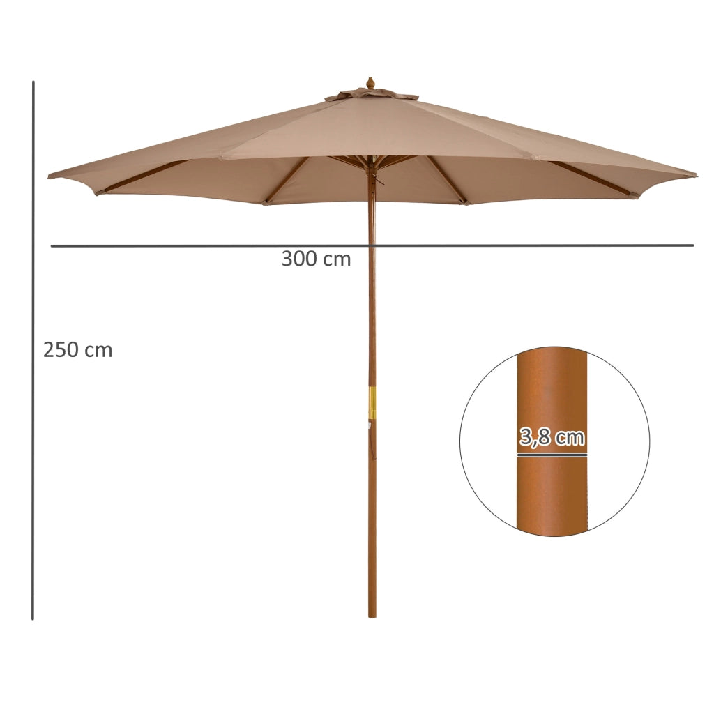Ombrellone da giardino ¨C zephmum ¨C caqui legno ?300 cm