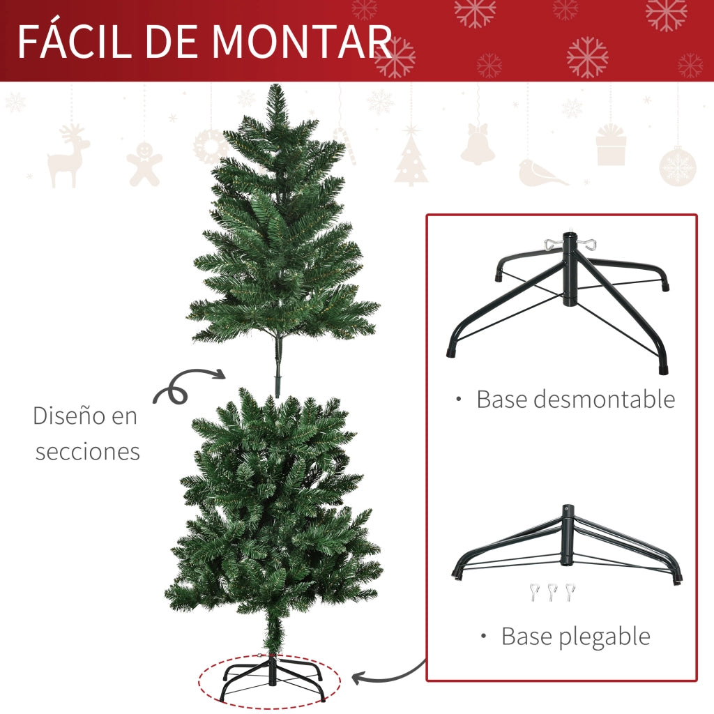 Albero di Natale Artificiale 150 cm Verde ¨C zephmum ¨C PVC Ign¨ªfugo Base Pieghevole