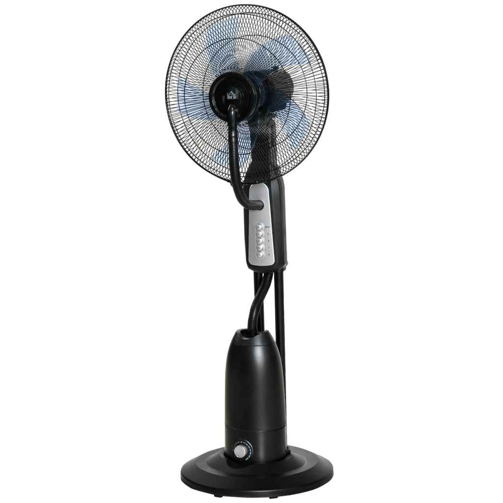 Ventilatore Nebulizzatore 90W a 4 Ruote con Serbatoio 2.8L e 4 Velocit¨¤, in Metallo, PE e ABS, 44.5x38.5x120 cm
