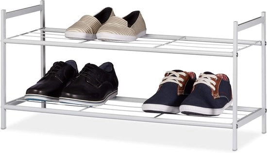 Rack per scarpe SANDRA 2 strati per 6 pair - rack metallico - Dimensioni: ca. 33,5 x 69,5 x 26 cm - bianco