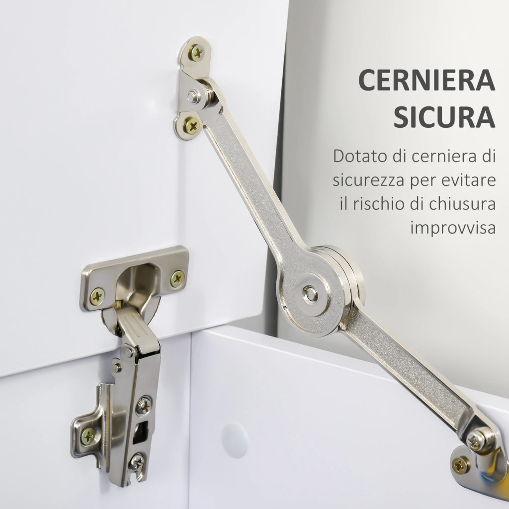 EasyComfort Panca Contenitore Multiuso in Legno Truciolare con Coperchio Apribile, per Camera e Ingresso, 100x40x40cm, Bianco
