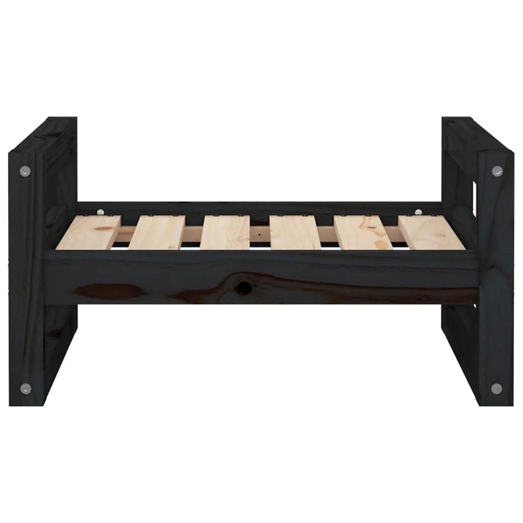 Divano a forma di cesto per cani comodo 55,5 x 45,5 x 28 cm in legno massello di pino nero 02_0042698