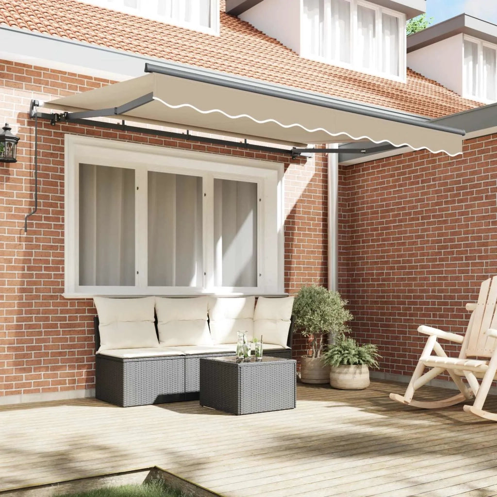 Tenda da Sole | Tenda Retrattile Beige 350 x 200 cm Tessuto