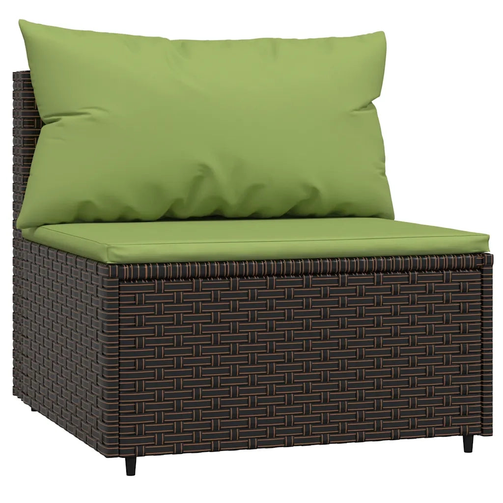 Set Mobili da Giardino 3 pz con Cuscini in Polyrattan Marrone CFW5979427