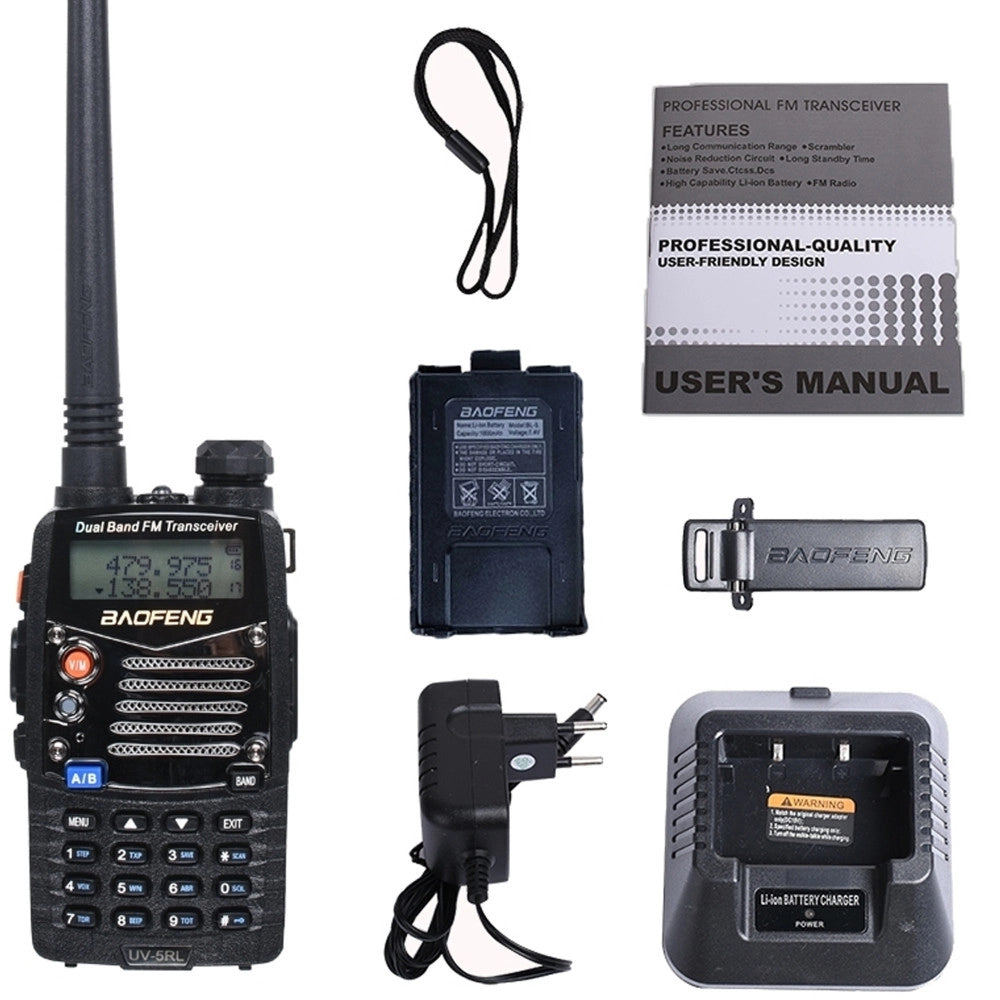 Trade Shop - Walkie Talkie Uv5rl Radio Torcia Ricetrasmittente Multi Canale Autoparlante Mic -