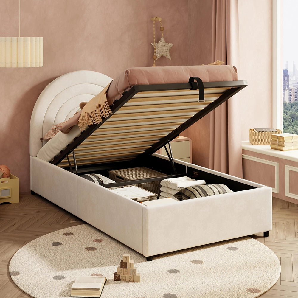 Letto bambino 90x200cm?- Xylo - velluto beige