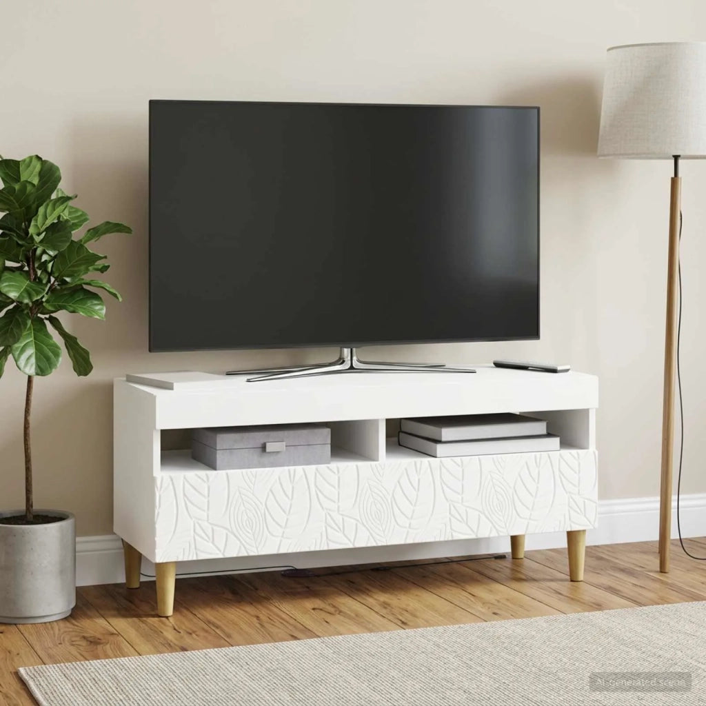 Mobile TV LED Bianco Legno ingegnerizzato 897205