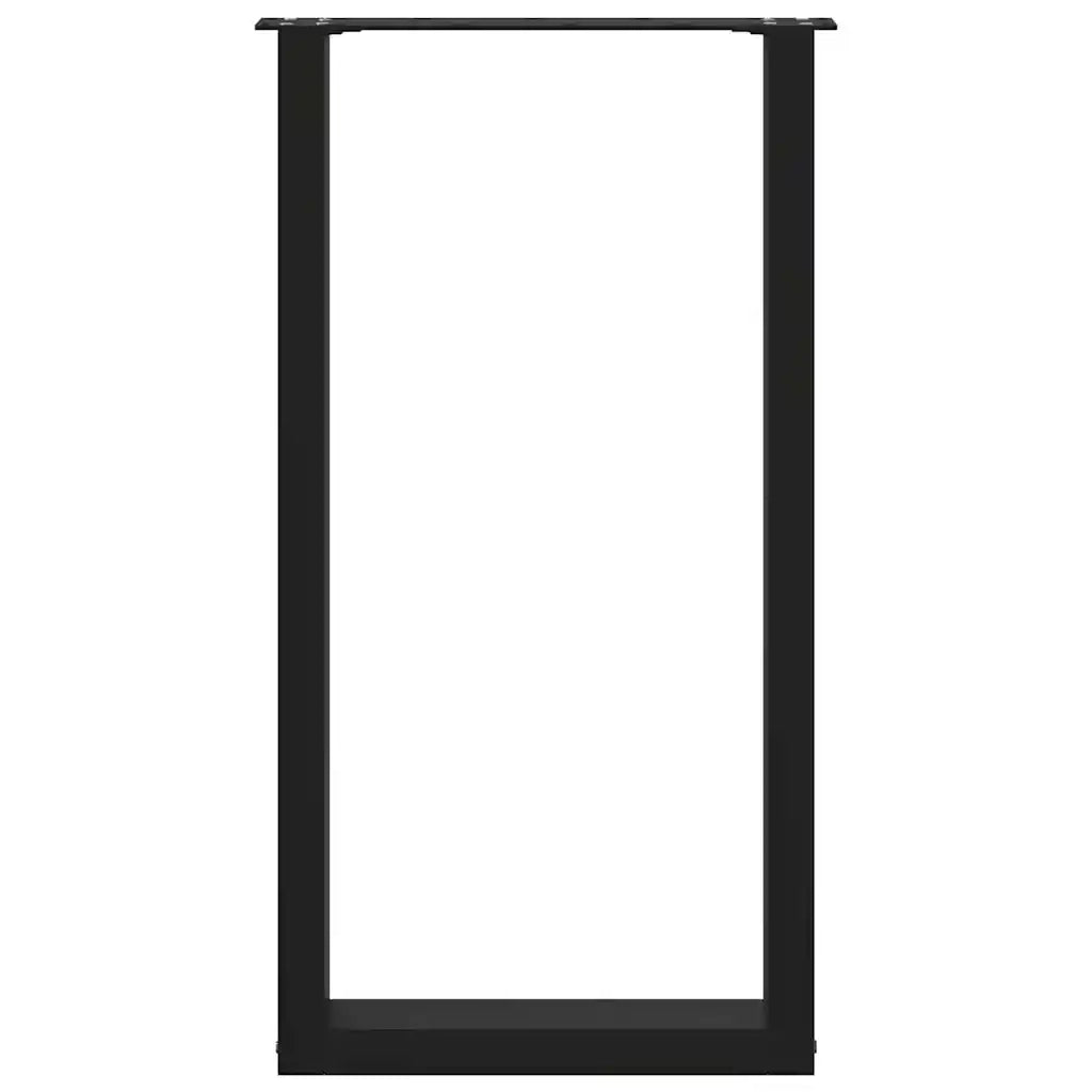 Gambe per tavolo da bar a forma di U 2 pz nere 40x(90-91) cm in acciaio 4013216
