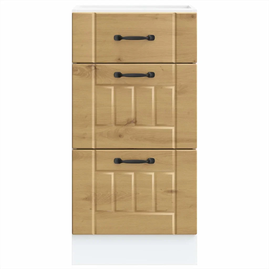 Mobile da cucina Lucca ottimizzato per lo spazio 40 x 46 x 81,5 cm funzionale stile contemporaneo legno di rovere ingegnerizzato realizzato artigianalmente 02_0050473