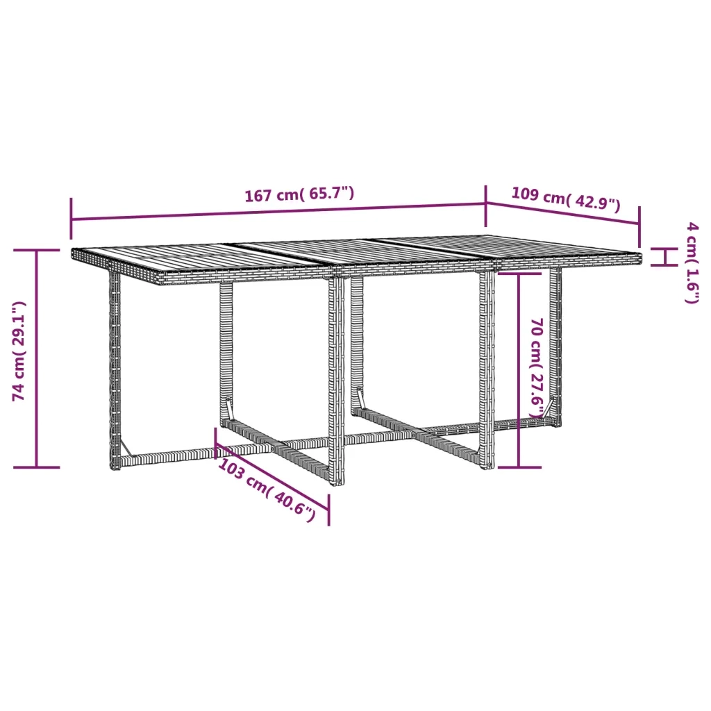Set da Pranzo da Giardino 11 pz con Cuscini in Polyrattan Nero 42550