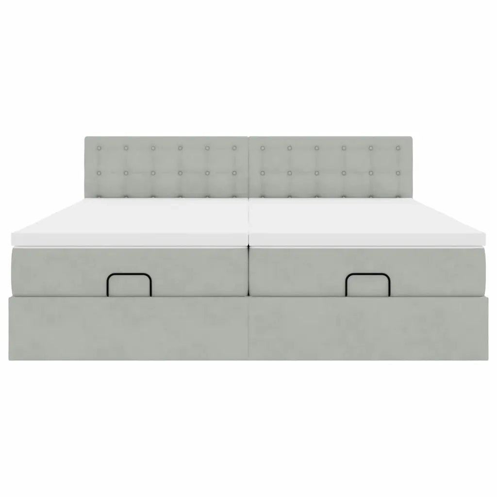 Struttura Letto Pouf con Materassi 180x200 cm Velluto 3312959
