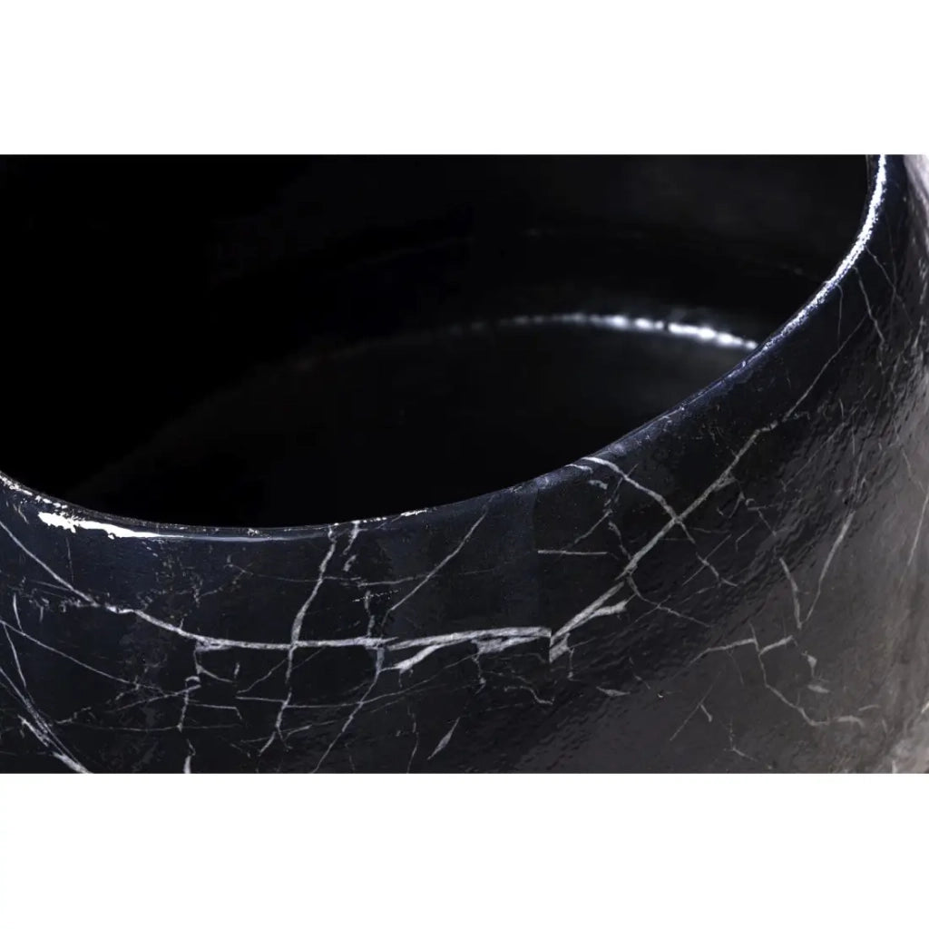 Tavolino GALEA nero effetto marmo - Alluminio design contemporaneo