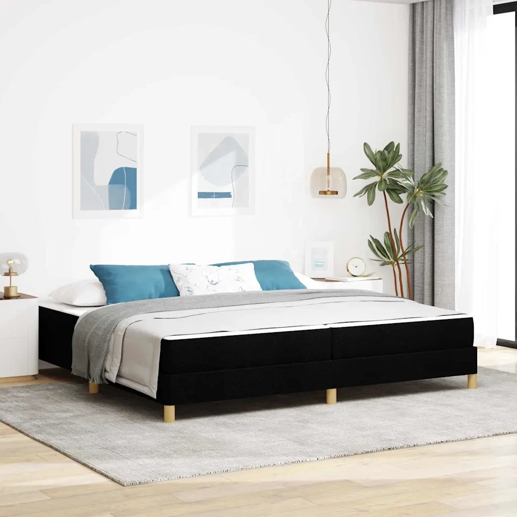 vidaXL Letto a molle Nero e Marrone 200 x 200 cm
