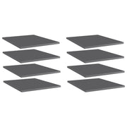 Ripiani per Libreria 8 pz Grigio Lucido 40x50x1,5 cm Truciolato
