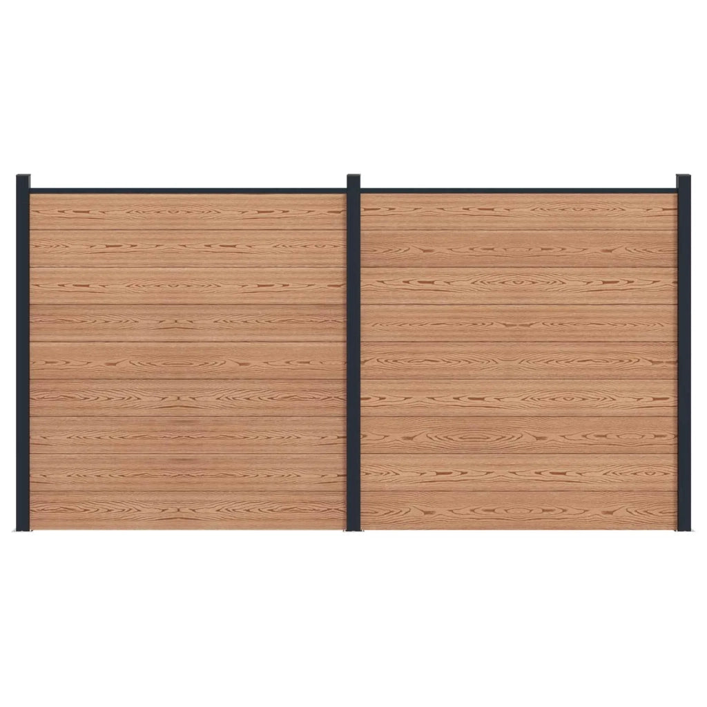 Pannello di Recinzione 2 pcs WPC e Alluminio Marrone 3429376