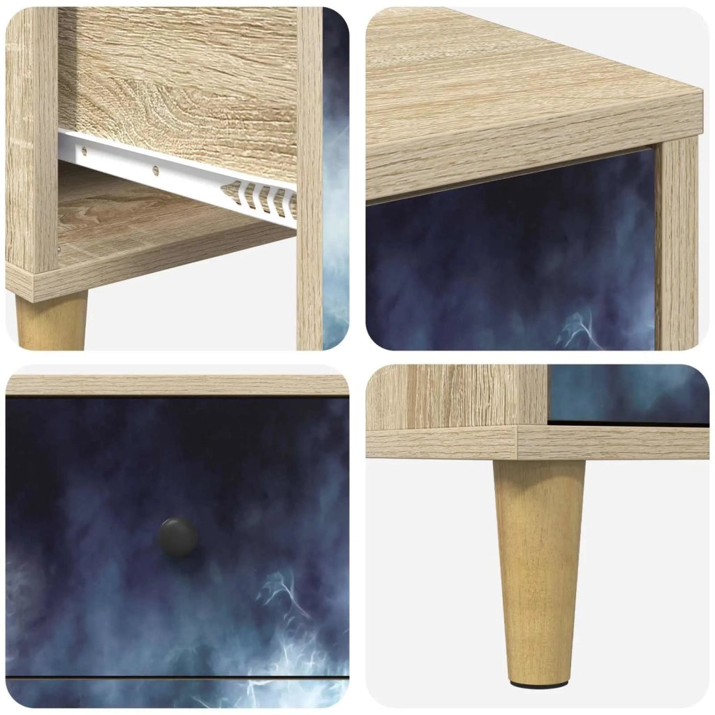 Armadio da Notte RAALTE 2 pz Rovere Sonoma 36 x 33 x 60 cm 8007276