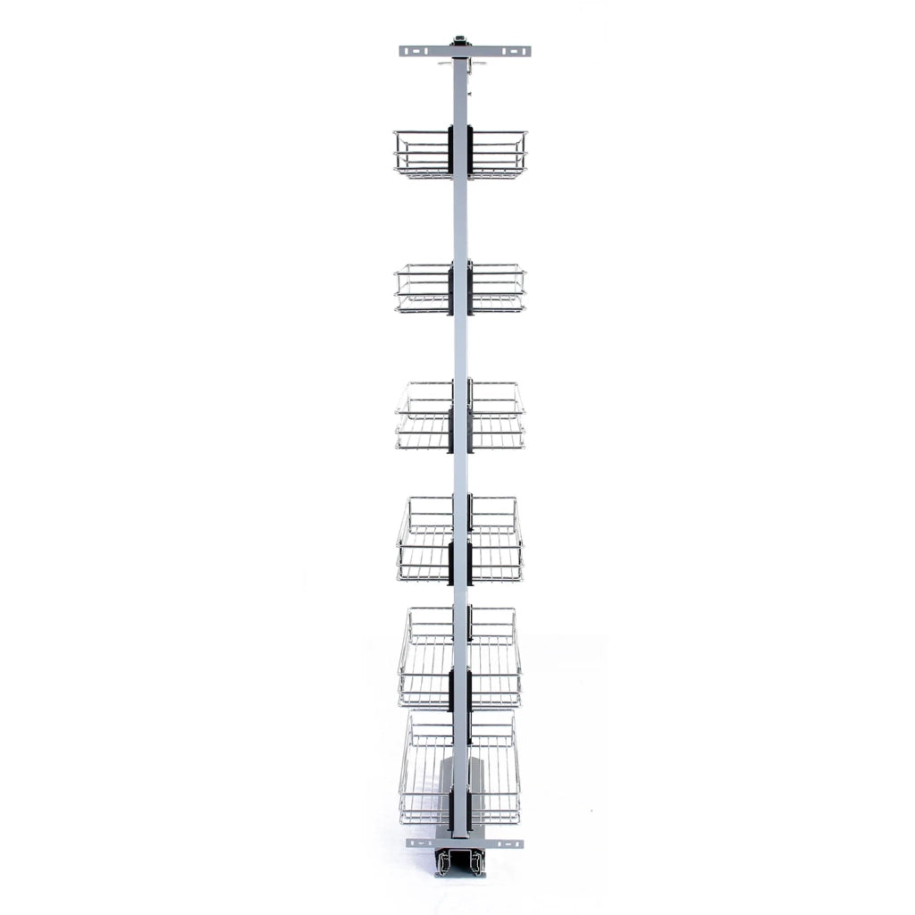 Colonna Estraibile da Cucina in Acciaio Inossidabile con 6 Cestelli 190-220cm