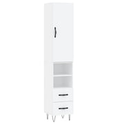 Buffet credenza cassettiera mobiletto mobile contenitore organizer per cucina soggiorno salotto alto 34,5 x 34 x 180 cm legno ingegnerizzato bianco 02_0032345