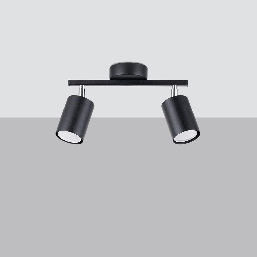 Faretto parete/soffitto Pure Lume Fjello 2xGU10 nero orientabile