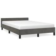 Letto matrimoniale | Letto per adulti | Giroletto senza Materasso Grigio Scuro 120x200 cm Velluto