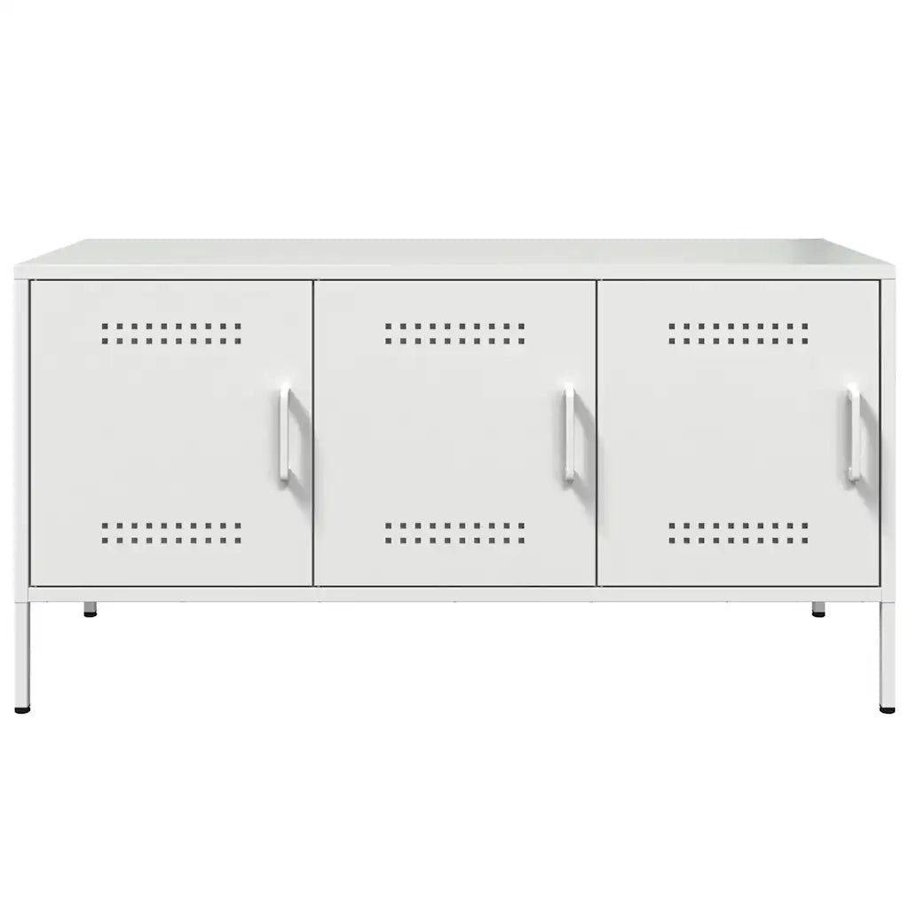 Mobile TV Bianco 100,5x39x50,5 cm in Acciaio 842951