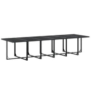 Set da Pranzo da Giardino 17 pz Nero in Textilene