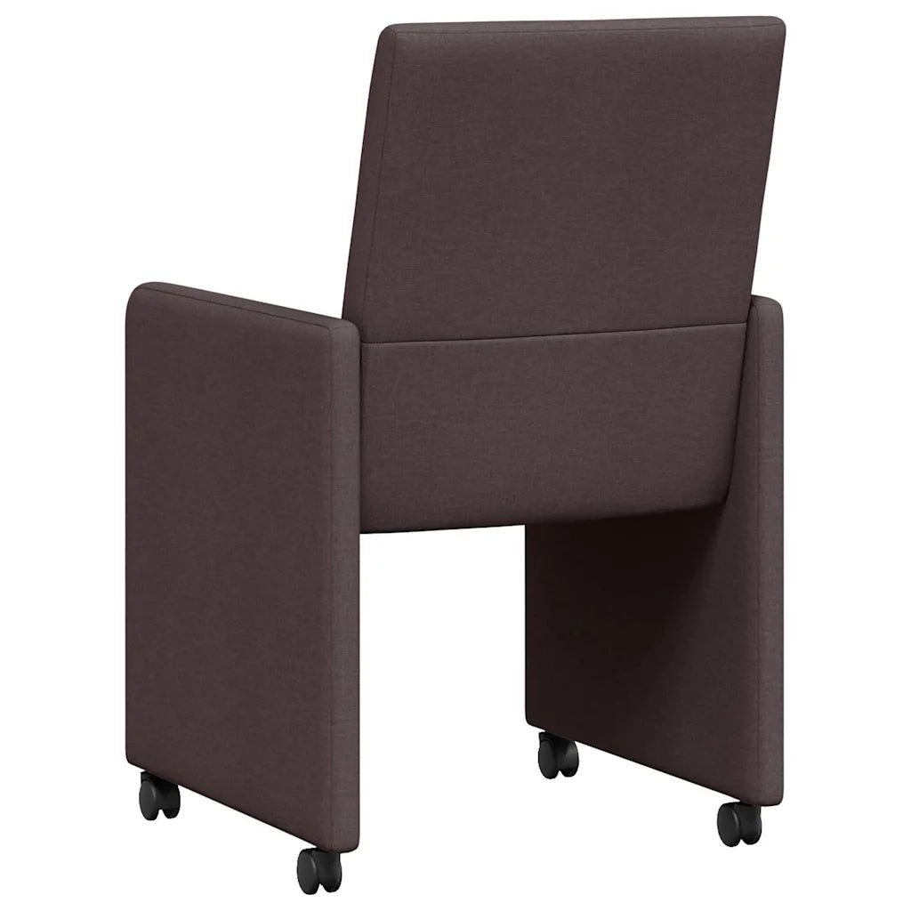 Sedie da Pranzo con Ruote 2 pcs Marrone Scuro 57 x 66 x 94 cm 42017811