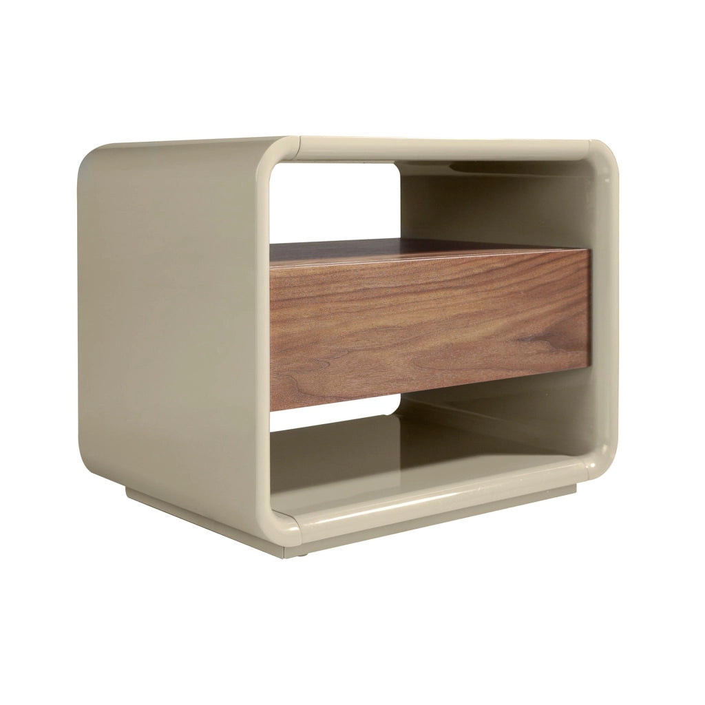 Comodino noce e legno grigio