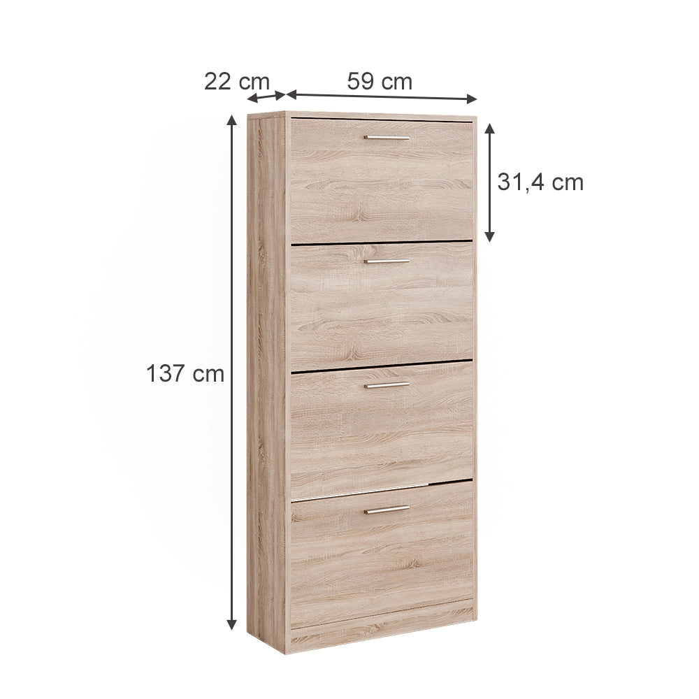 Vicco Scarpiera Sonoma 59 x 137 cm con 4 scomparti