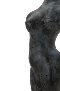 Scultura Museum Woman 19x17x50 cm in Poliresina e Ferro Nero