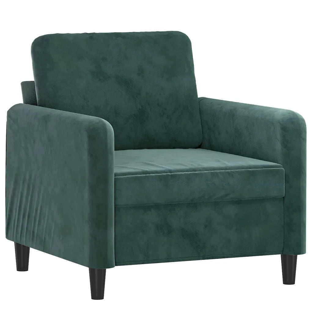 Poltroncina con Poggiapiedi Verde Scuro 60 cm in Velluto 3201166