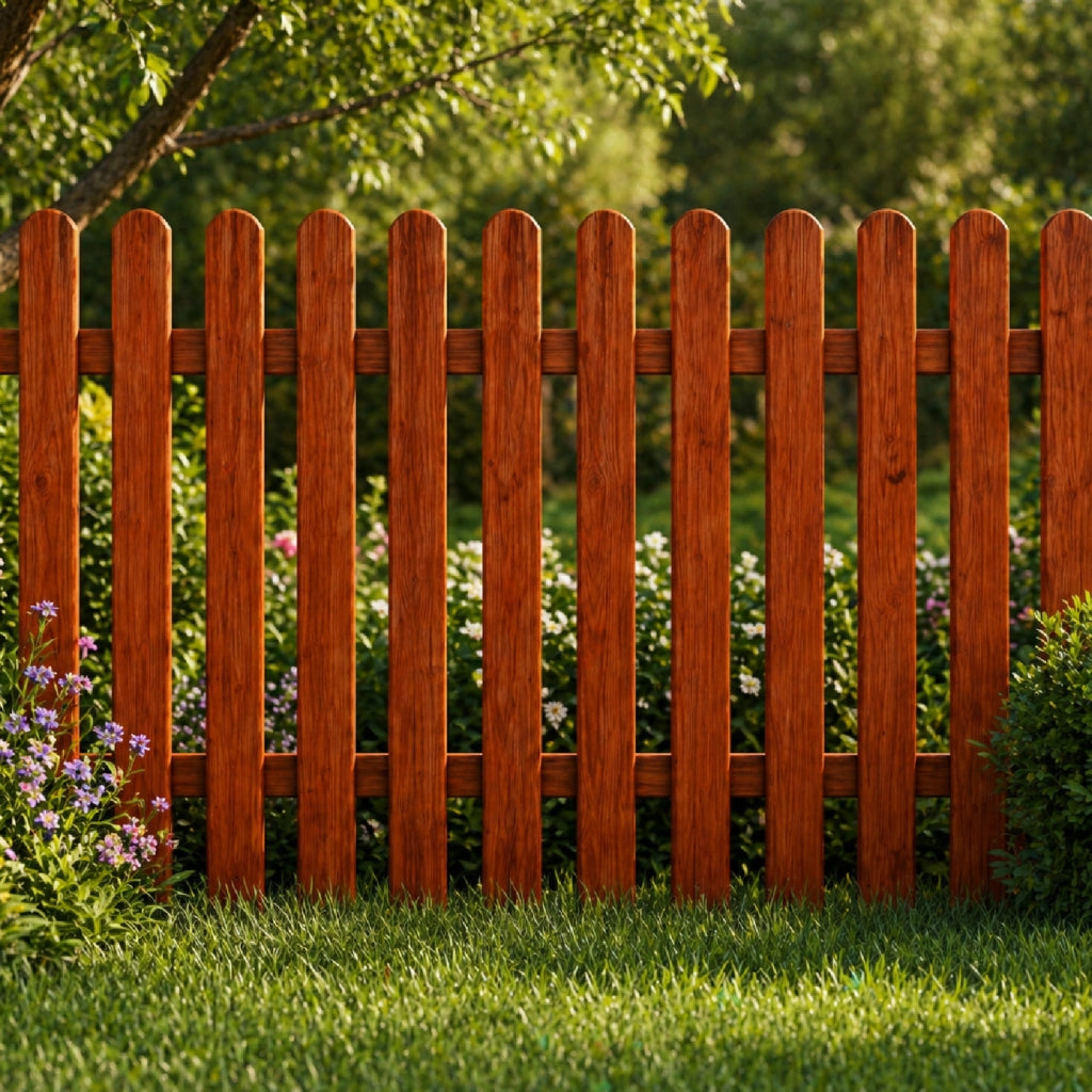 Recinzione In Legno Di Pino Per Giardino E Orto Staccionata Decorativa Con Doghe Arrotondate Protezione Perimetrale Outdoor Resistente Alle Intemperie 200 x 80 Cm Legno Scuro