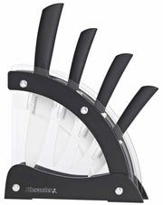 Ceppo con 4 Coltelli in Ceramica Alexander Vela Nero