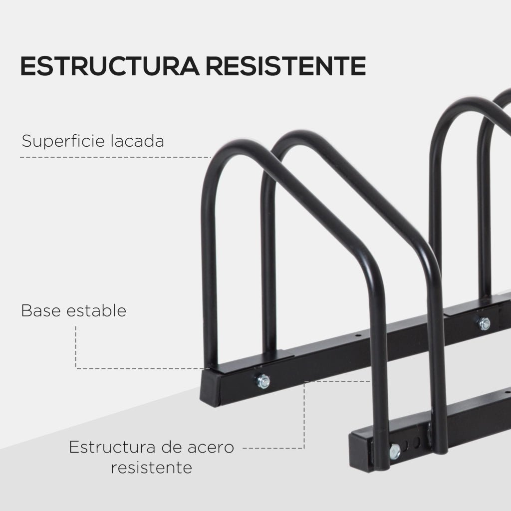 Parcheggio Biciclette 6 Posti ¨C zephmum ¨C Acero 179x33x27 cm Nero