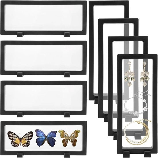 8 pezzi di supporto da esposizione a galleggiamento 3D - 23 x 9 x 2 cm - casse per monete da collezione - cornice per monete - oggetti da collezione - gioielli - pietre - medaglie - francobolli