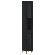 Armadio da Bagno con Ripiano Aperto ALKMAAR Nero 896156