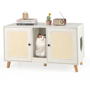Mobiletto per lettiera di design 108 x 50 x 60 cm con 2 tiragraffi atmosfera accogliente in legno ingegnerizzato bianco 20_0012699