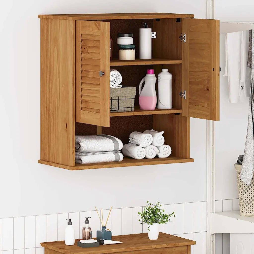vidaXL Mobiletto da Bagno a Muro VIGO marrone ambrato