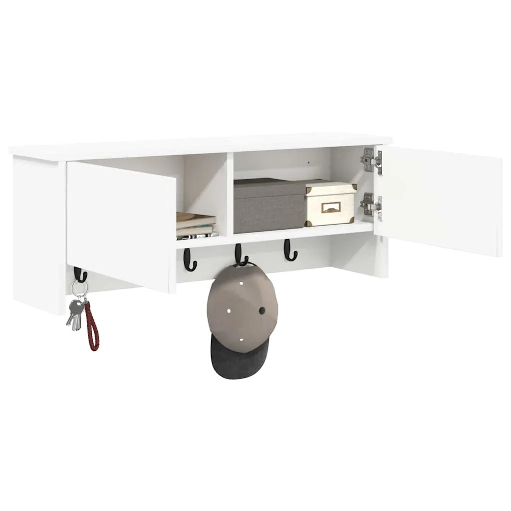 vidaXL Appendiabiti a muro Bianco 80 x 20 x 30 cm Legno multistrato