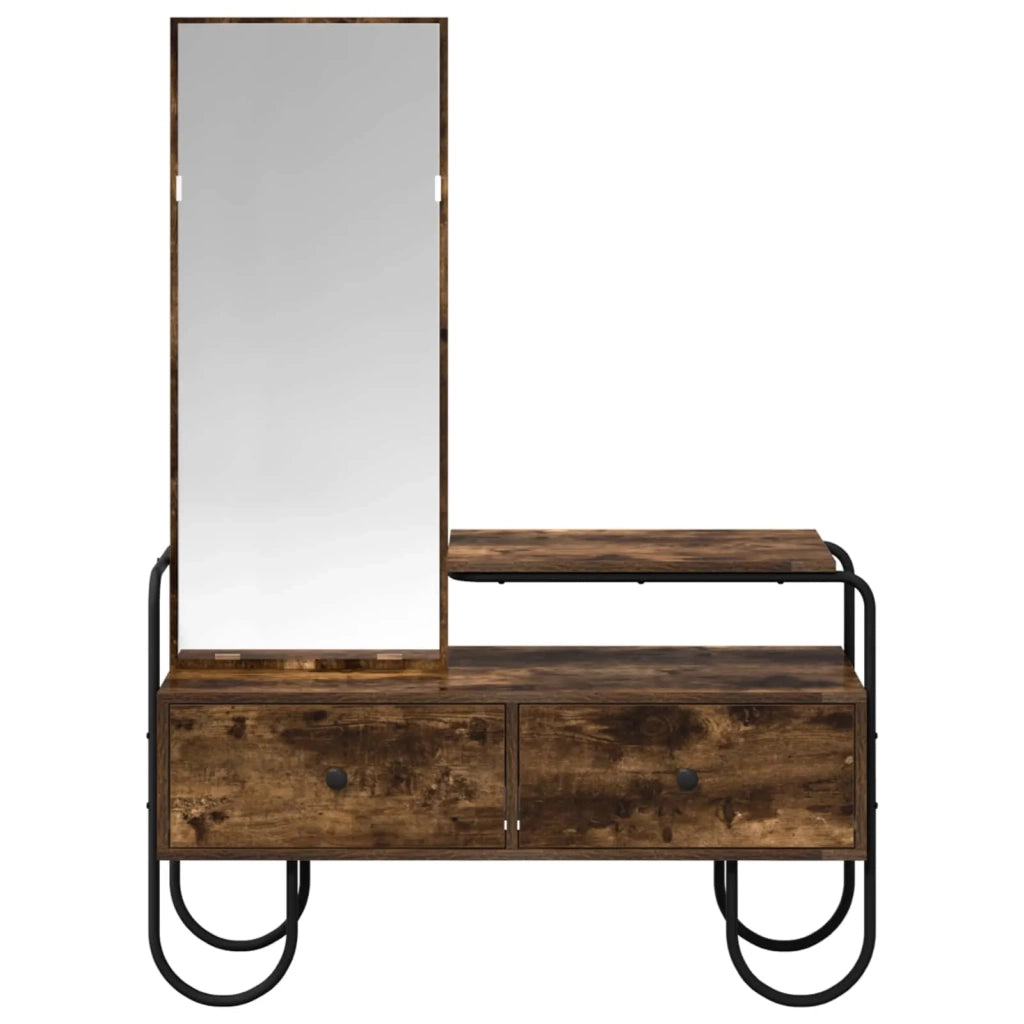 Tavolo da Trucco con cassetto Rovere Fumo Legno ingegnerizzato 8007685
