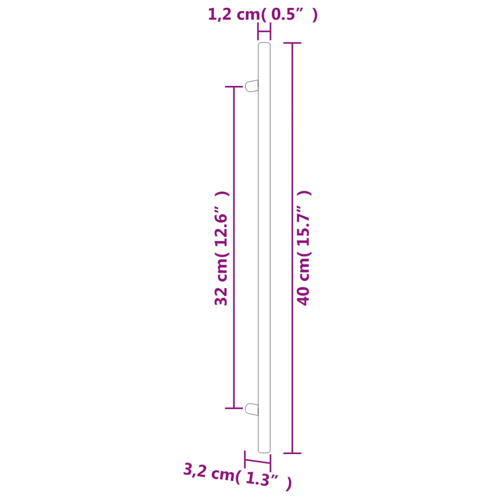 Maniglie per Mobili 20 pz Nere 320 mm in Acciaio Inox CFW4718164