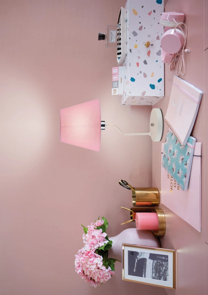Lampada da tavolo Candellux York bianco/rosa E14 44cm
