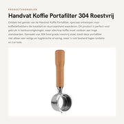 Portafilter per caffè 51mm - senza fondo - in acciaio inossidabile - maniglia in legno massello - duraturo - per ufficio - filtro per caffè